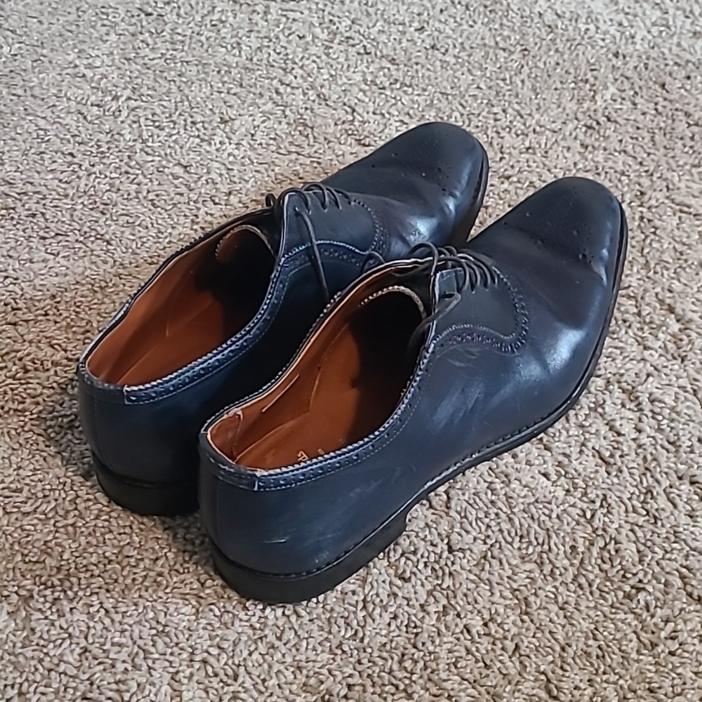 EUC Allen Edmonds Cornwallis Navy Blue Leather Dress Shoes Oxfords Men 14B - Picture 3 of 9